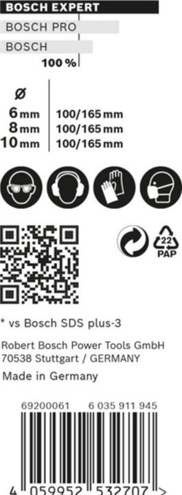Produktbild Bosch Professional Zubehör EXPERT SDS plus-7X Hammerbohrer-Set, 6/8/10 mm, 3-tlg. (10 mm, 6 mm, 8 mm)