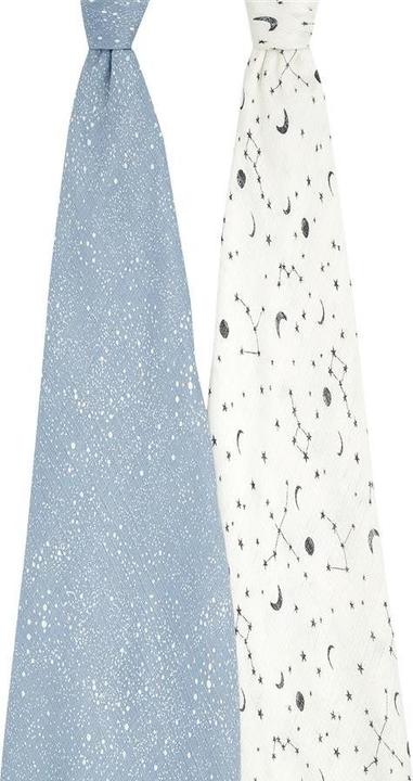 aden + anais Mulltuch Silky Soft Swaddles, 2er-Pack - Galaxy (120 cm, 120 cm)