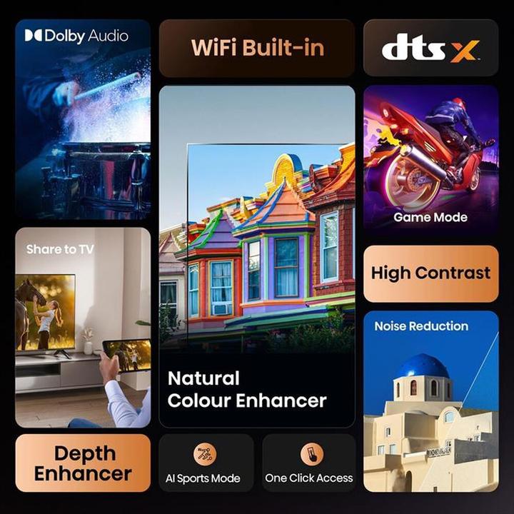 Image du produit Hisense Smart TVHD Ready, Schwarz, F (40", LED, HD ready)