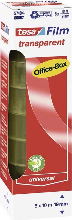 Actual product image tesa 8x tesafilm TRANSPARENT - with strong adhesion - non-ageing and tear-resistant (19 mm)
