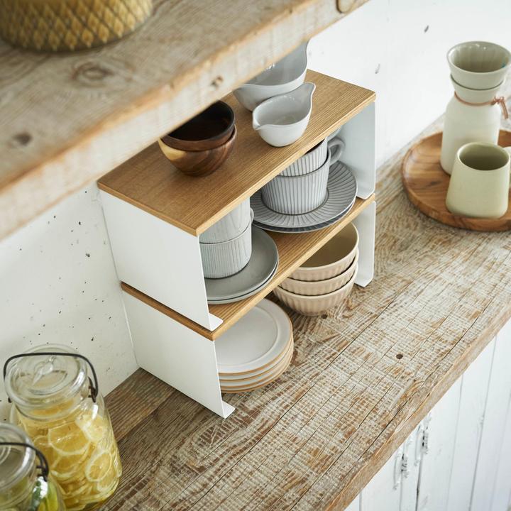 Actual product image Yamazaki Narrow stackable kitchen shelf TOSCA