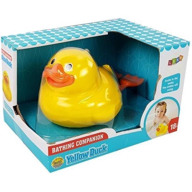 Lean Toys Gelbe Ente auf Batterien 18 cm für das Bad