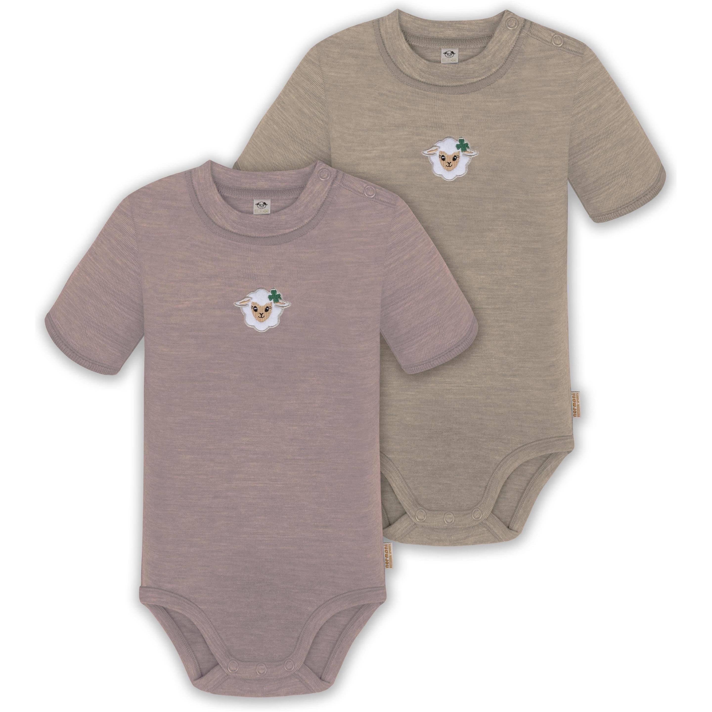Thumbnail - Normani, Herren, Body, 2er Set Baby Merino Kurzarmbody „Tihoi" - 9317, Rosa, (62)