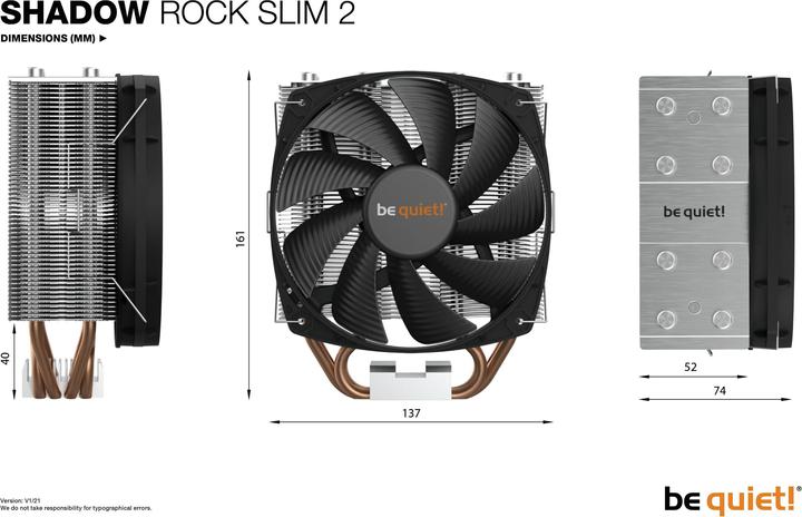 Produktbild be quiet! Shadow Rock Slim 2 (161 mm)