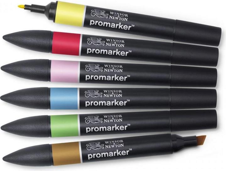 Actual product image Winsor & Newton 6 ProMarkers Medium Tone Layout Markers assorted colours 1.0 - 2.0 mm (6 x)