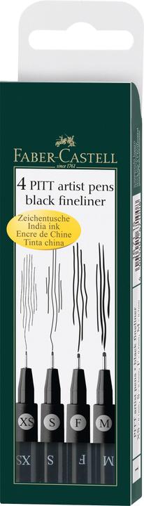 Faber-Castell Pitt Artist Pen (Schwarz, 4 x)