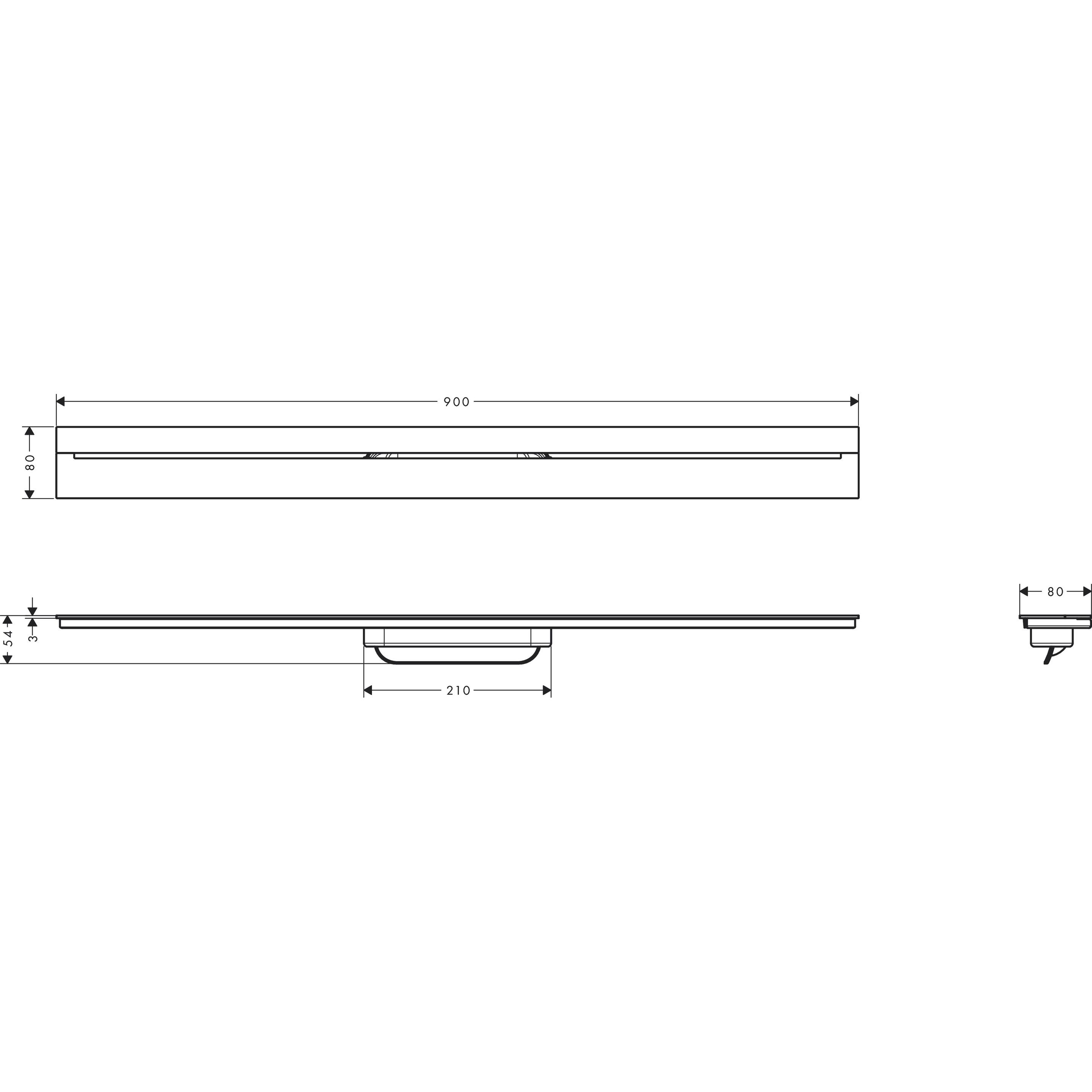 Thumbnail - Axor, Duschrinne, Drain Fertigset Durschrinne, 900mm, zur Wandmontage, 42527 (1084 mm)