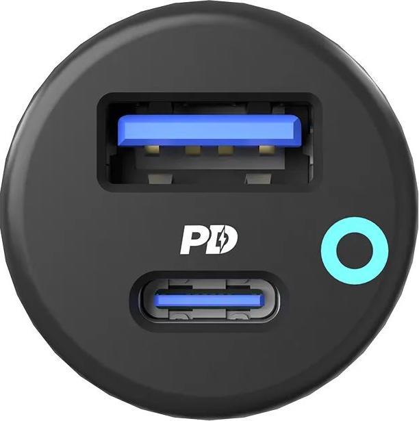 Produktbild Powerology Dual Port LED Car Charger PD 35W+QC 18W + USB-C Cable