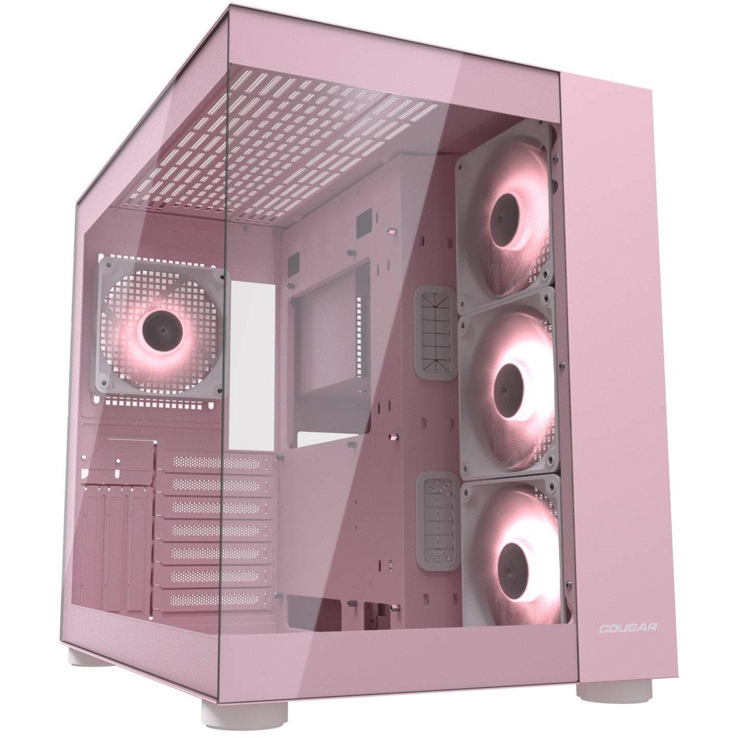 Cougar Boitier Moyen Tour ATX FV150 RGB avec panneaux vitrés (Rose) (Mini-ITX, mATX, ATX), Case PC, Rosa