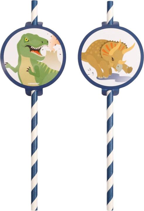 Amscan Dinosaurier Trinkhalme (8 x)