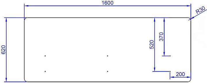 Actual product image Hjh Office Flexmiut D (62 x 2.5 x 160 cm)