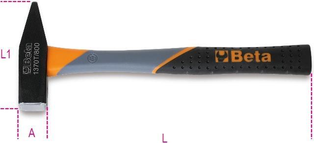 Image du produit Beta Tools Marteau de serrurier avec manche plastique 800g 350mm (1370T (1100 g)