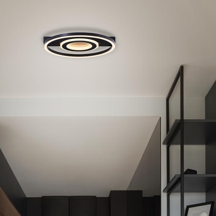 Actual product image Brelight Queens LED ceiling light 37cm inside round black (2400 lm)