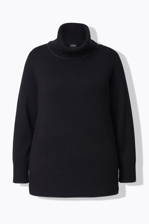 Produktbild Ulla Popken Pullover, Glitzer-Rollkante, A-Linie, Rollkragen, Langarm (42, 44)