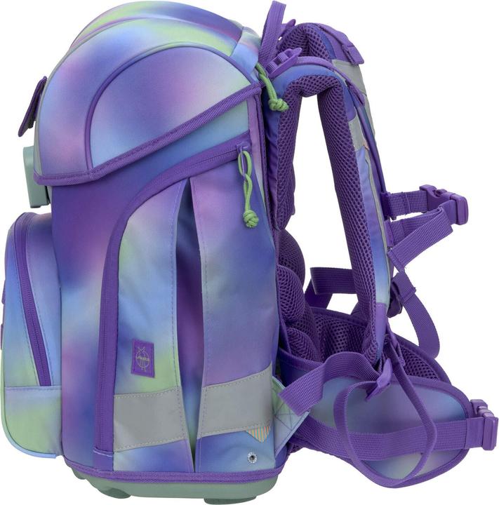 Actual product image Lässig Schulrucksack-Set Boxy, Lila / Grün (21 l)