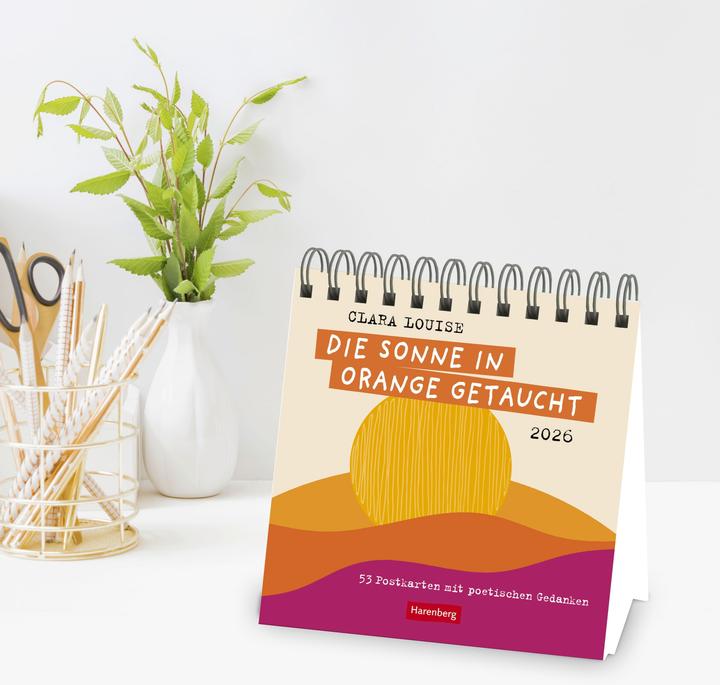 Immagine prodotto Harenberg Clara Louise: Die Sonne in Orange getaucht Premium-Postkartenkalender 2026 - 53 Postkarten mit