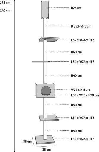 Immagine prodotto Flamingo - Scratching Post BARWA - Black - 35x35x263 cm (Nero)
