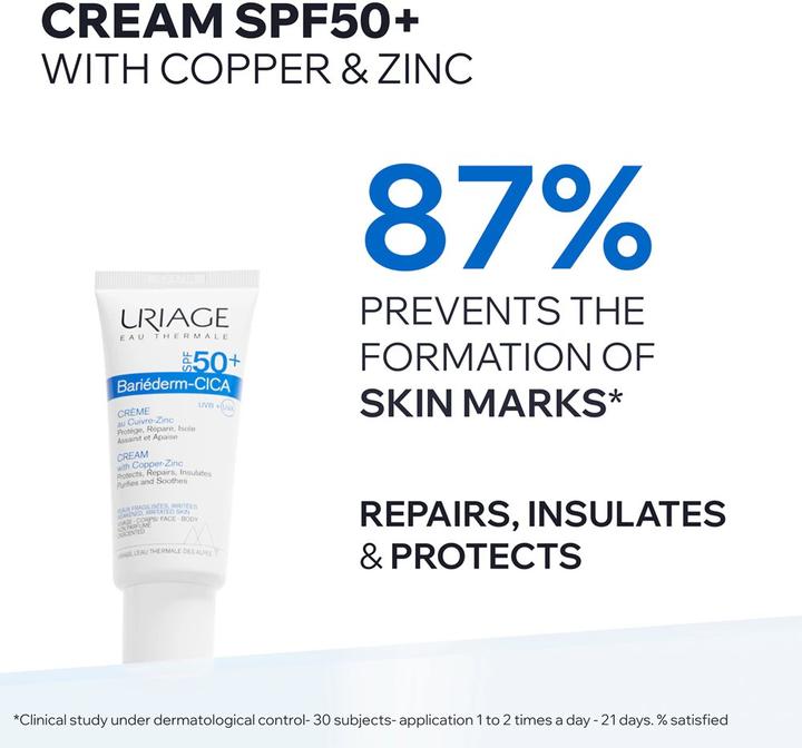 Actual product image Uriage Bariéderm Cica Cream (40 ml, 24h cream, SPF 50)