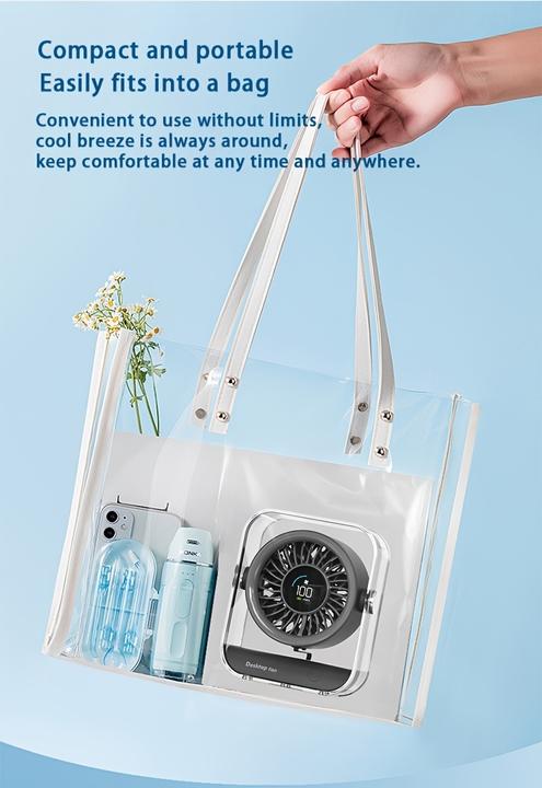 Produktbild PhoneLook er tragbarer Design-Tischventilator mit LED-Display (3 Geschwindigkeiten)