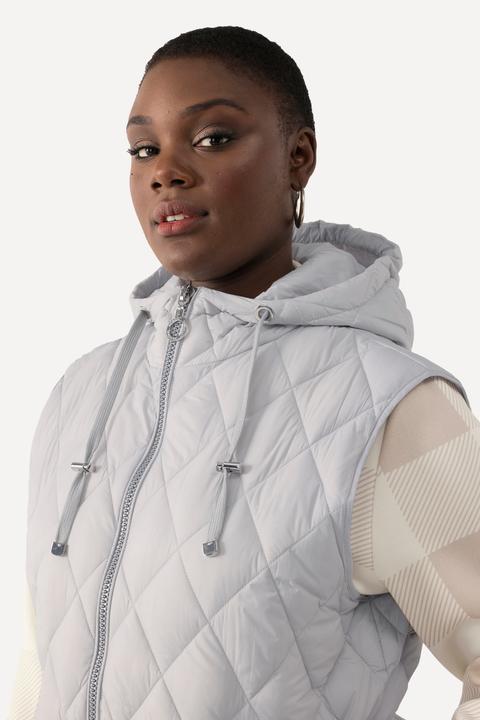 Produktbild Ulla Popken Steppweste, Zipper, Tunnelzug, Kapuze (54)
