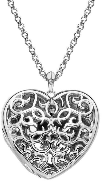 Produktbild Hot Diamonds Delicate Necklace for Women Large Heart Filigree Locket DP669 (Chain. Pendant)