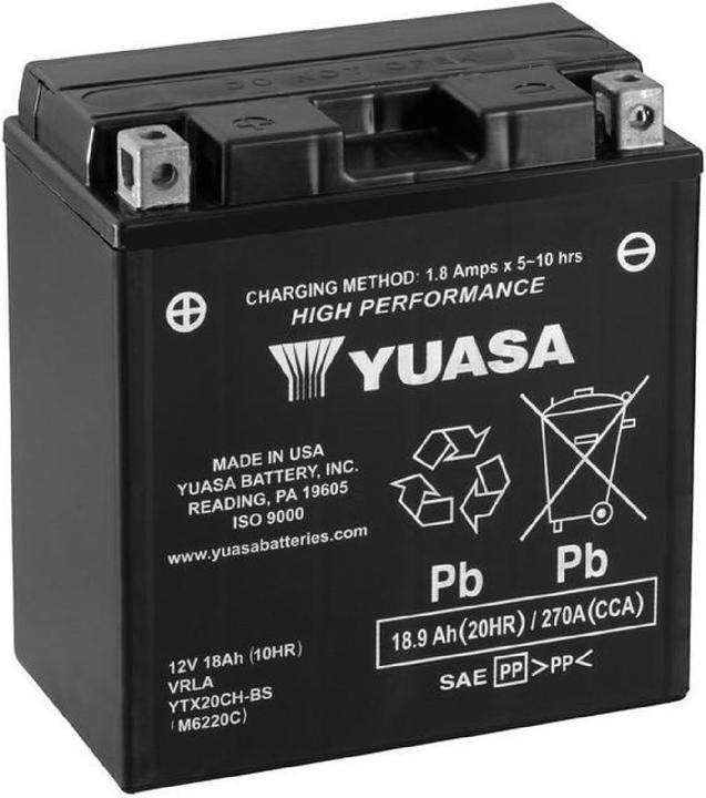Produktbild Yuasa AGM Motorradbatterie 12V 18.9Ah 270A (12 V, 18.90 Ah, 270 A)