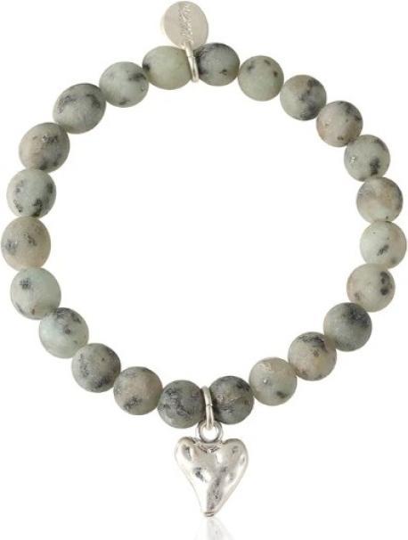 Image du produit Andreani Armband aus echtem Kiwi Jaspis mit Herzanhänger von