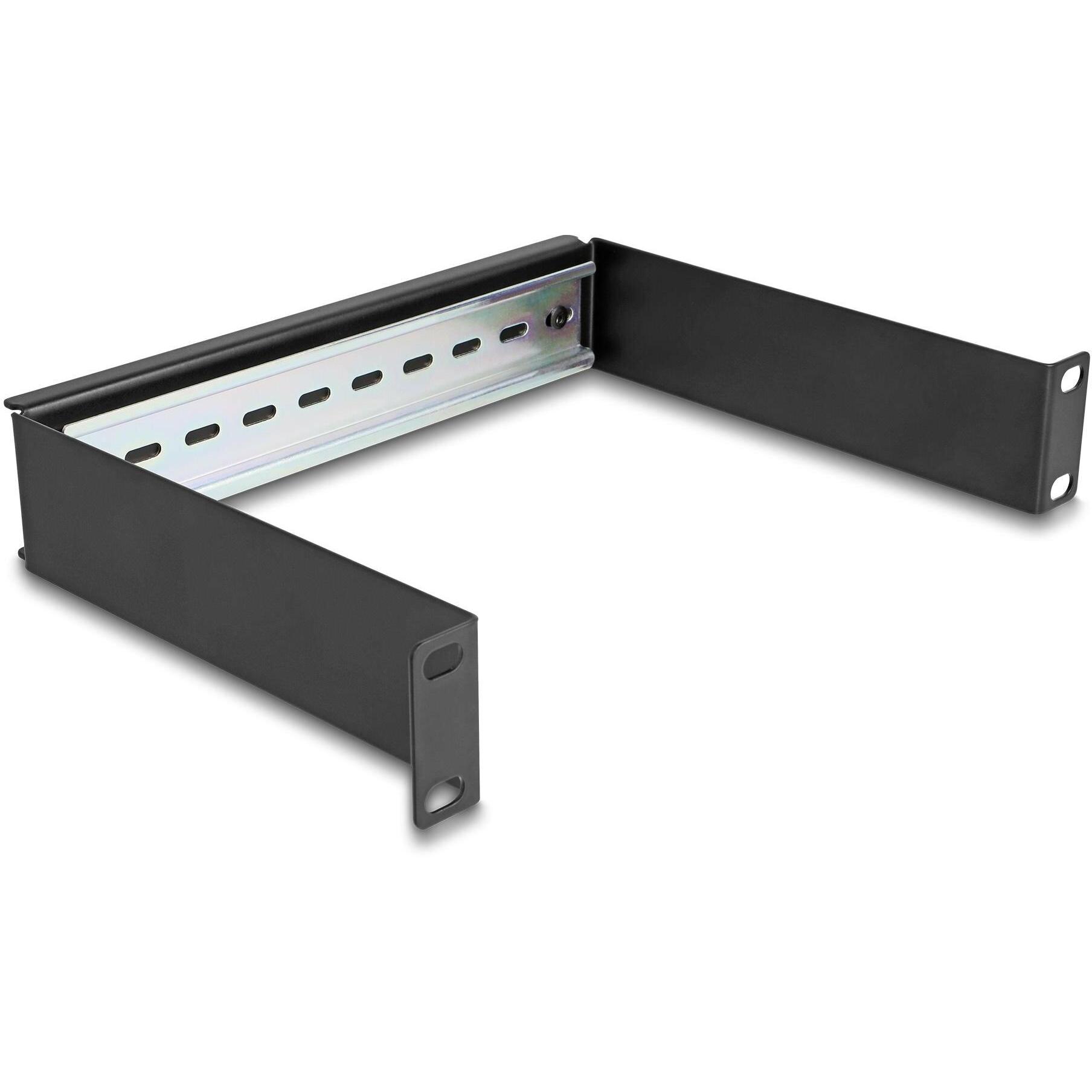 Delock 25,40cm (10") Hutschienenpanel 1 HE schwarz, Serverschrank Zubehör, Schwarz