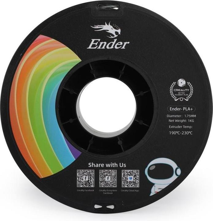 Actual product image Creality Filament PLA+ Grey, 1.75 mm, 1 kg (PLA, 1.75 mm, 1000 g, Grey)