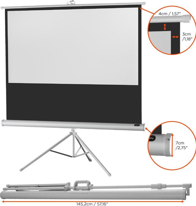 Produktbild Celexon Economy tripod screen - Projektionsbildschirm mit Stativ - 153 cm (60") (60", 16:9)