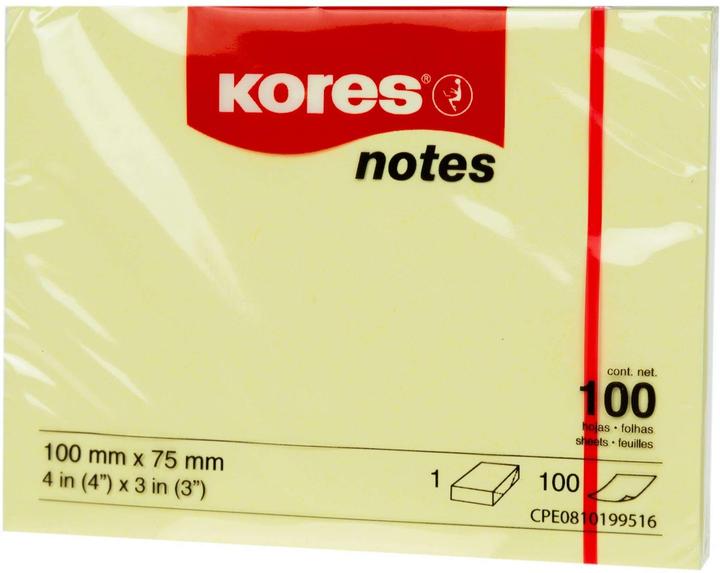Image du produit Kores Bloc-notes 10075, 10 x 7.5 cm, 12 blocs, jaune (75 x 100 mm)