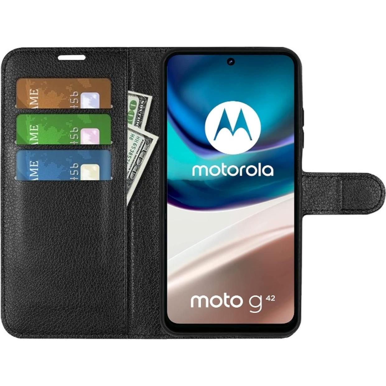 Thumbnail - Screenguard Motorola Moto G42 Leather Guard Lederhülle (Motorola Moto G42), Smartphone Hülle, Schwarz