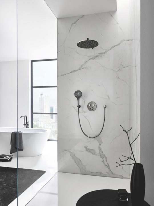 Produktbild Grohe Handbrausehalter RAINSHOWER n verst runde Rosette hard graphite