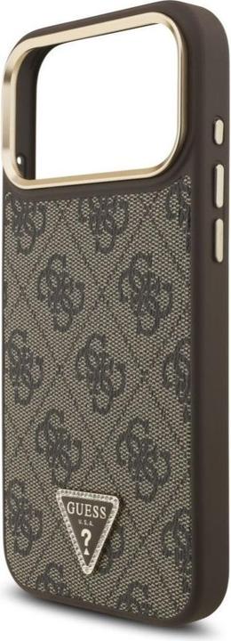 Produktbild Guess Case Magsafe 4G PU Leather Case With Triangle Logo And Gold Metal Camera Frame For iPhone 17 P (Apple iPhone 17 Pro Max)