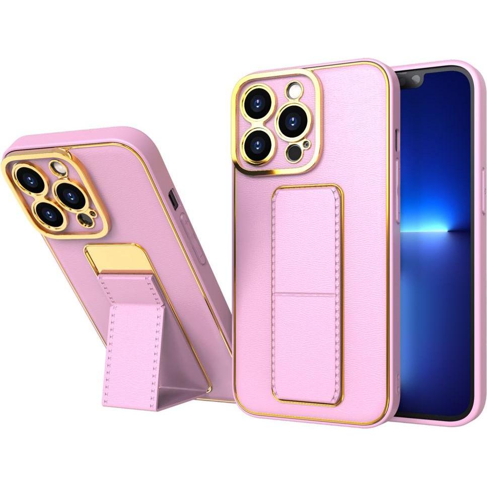 Hurtel New Kickstand Case case for iPhone 12 Pro with stand pink (Apple iPhone 12 Pro), Smartphone Hülle, Rosa
