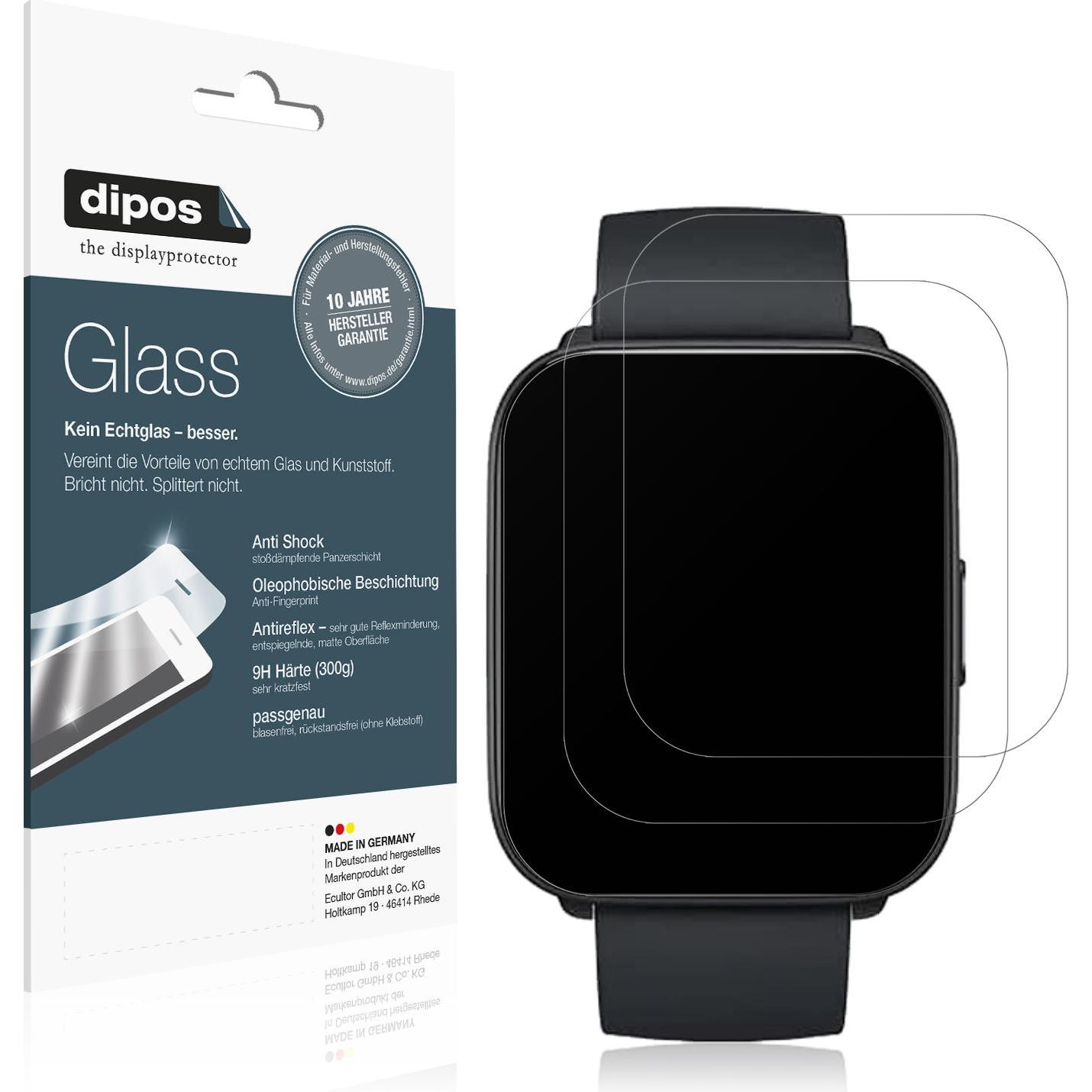 Dipos Anti-Shock Displayschutz Matt 9H, Smartwatch Schutzfolie, Transparent
