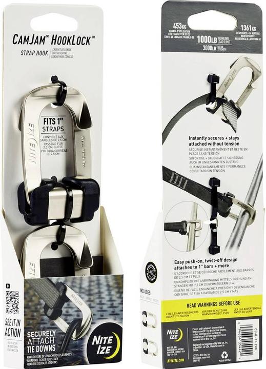 Actual product image Nite Ize CamJam HookLock Strap Hook - Large - 2 Pack