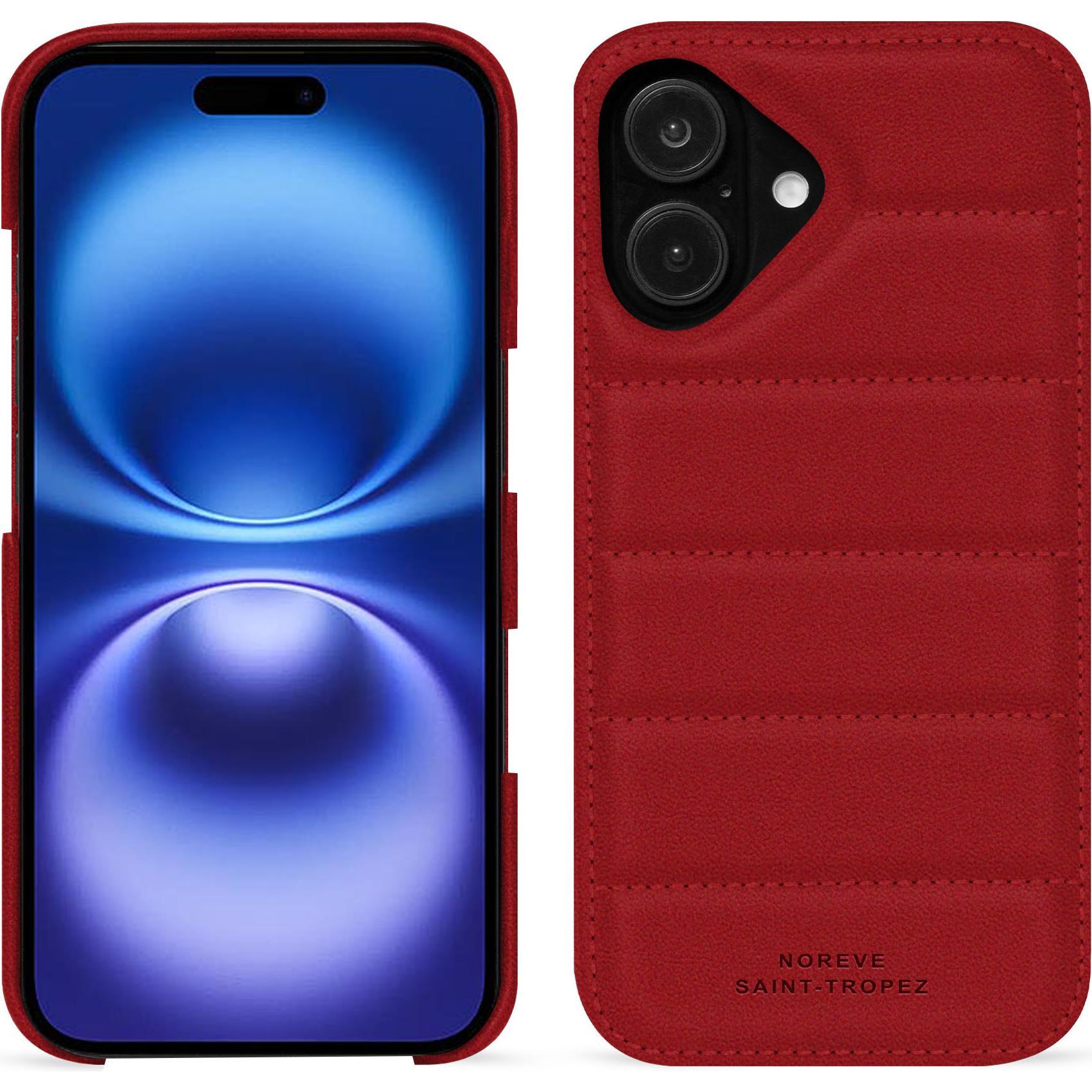 Noreve Lederschutzhülle (Apple iPhone 16), Smartphone Hülle, Rot