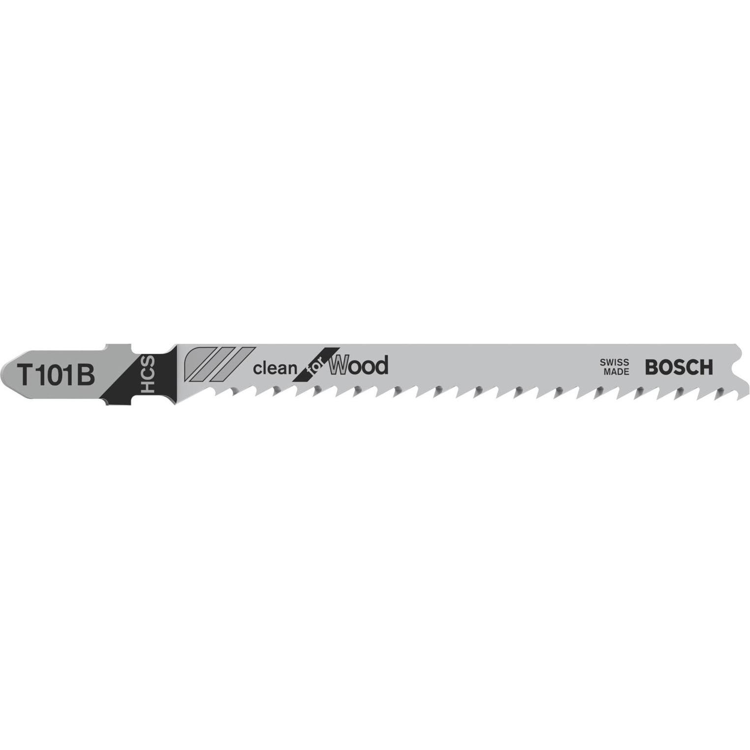 Bosch Professional Zubehör, Sägeblatt, Stichsägeblatt T 101 B Clean for Wood, 3er-Pack