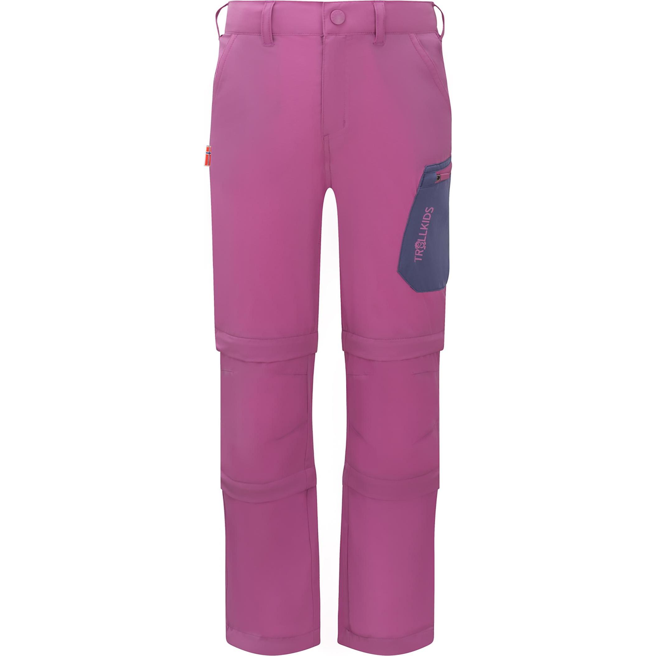 Trollkids, Unisex, Outdoorhose, Kid's Preikestolen Double Zip-Off Pants (140), Pink, 140