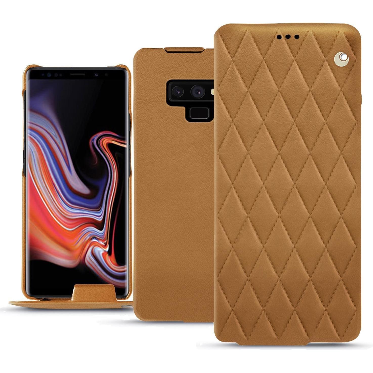 Noreve Lederschutzhülle vertikal (Samsung Galaxy Note 9), Smartphone Hülle, Braun