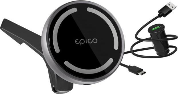 Produktbild Epico Magnetic Wireless Car Charger (MagSafe compatible) 15W/10W/7,5W + 18W QC (USB-C)