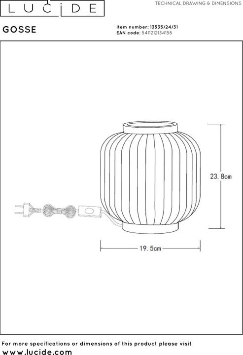 Actual product image Lucide Gosse (E14)