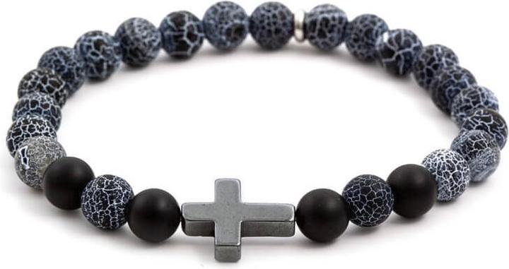 Immagine prodotto Beneto Bracciale di agata e ematite MINK60 - Lunghezza: 17 cm (17 cm)