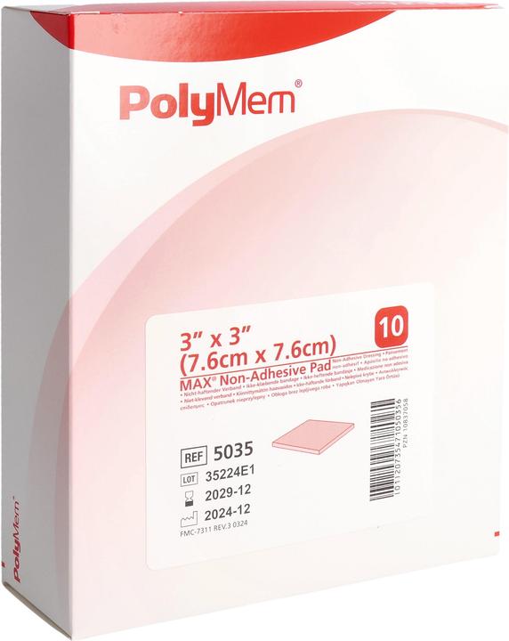 Image du produit PolyMem MAX Superabsorbant 7.6x7.6cm Non Adhésif stérile 10 pces (10 x)