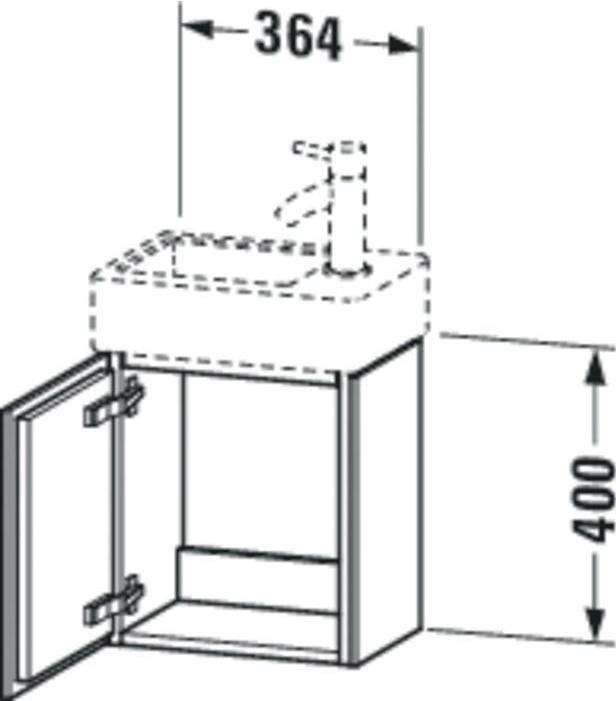 Produktbild Duravit Waschtischunterbau L-CUBE 400x364x241mm Ans re Amerik. nussbaum (36.5 x 40 x 24 cm)