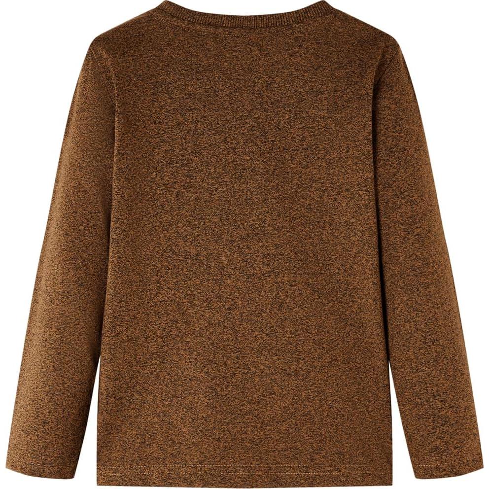 Thumbnail - VidaXL, Jungen, Shirt, Kinder-Langarmshirt Cognac Melange 116,Material: 50, Braun, (116)