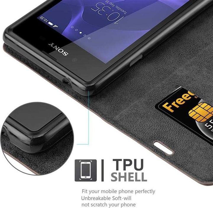 Actual product image Cadorabo Book Invisible Magnet Cover (Sony Xperia E3)