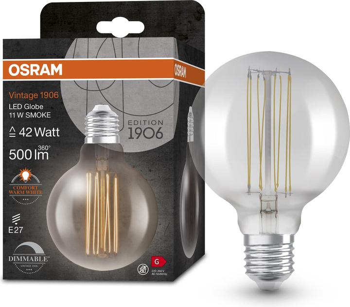 Actual product image Osram Vintage 1906 Led Classic Slim Filament Globe (E27, 11 W, 500 lm, 1 x, G)