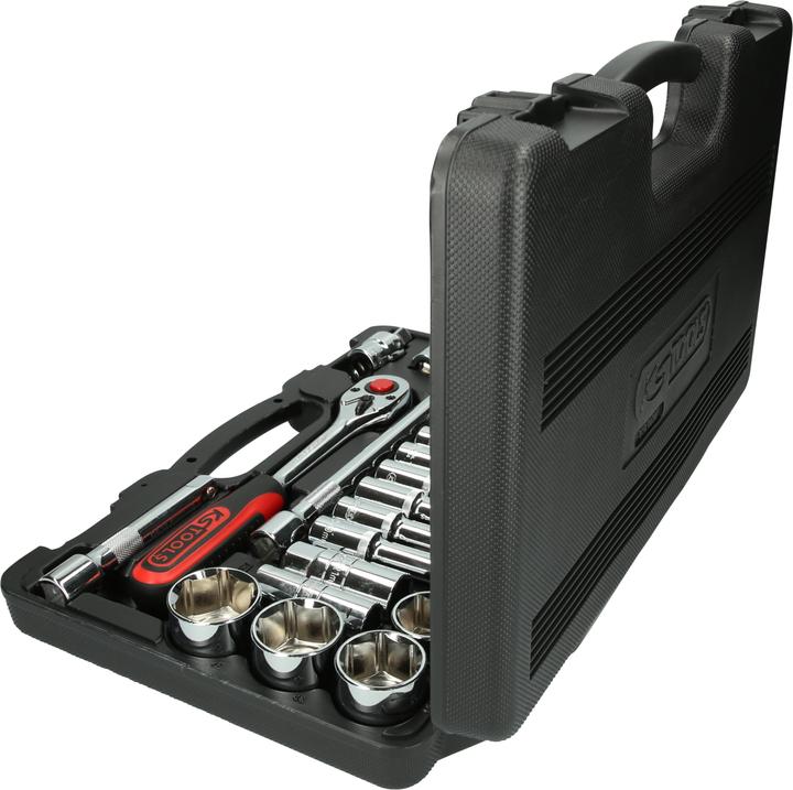 Produktbild KS Tools 1/2" CHROMEplus Steckschlüssel-Satz, 35 Teile, Flank Traction (1/2")